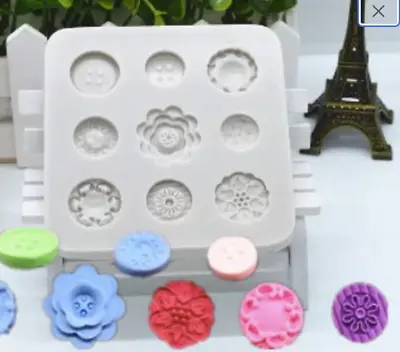 Buttons Silicone Mold Food Safe Fondant Clay Resin • $7.99