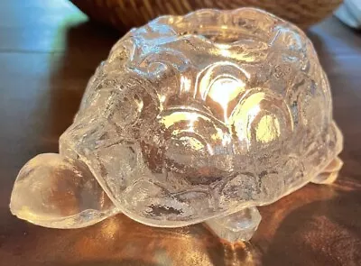 Vintage LE Smith Turtle Lamp Light 2 Piece Clear Glass Candle Votive Holder USA • $125