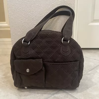 Vera Bradley ESPRESSO BROWN Quilted Microfiber Purse Handbag • $11