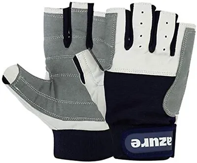 Sailing Gloves Amara Navy Blue Grey Yachting Boating  (best Enforced Palm) C/f • £10.49