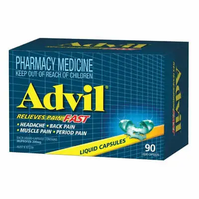 Advil Ibuprofen 200mg Liquid Capsules Quickly Relieves Pain Fast 90 Pack • $29.95