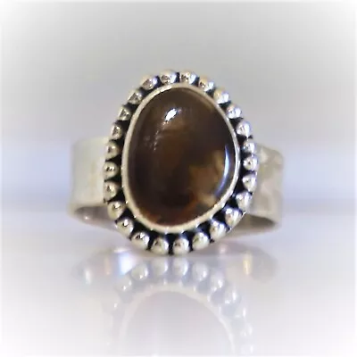 Mexican Fire Agate Natural Gemstone 925 Sterling Silver Handmade Jewelry Ring • $39.09