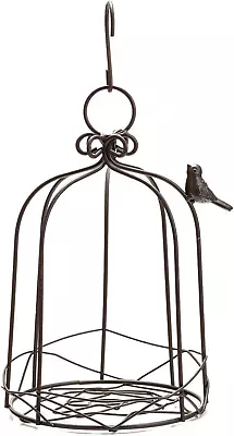 Iron Birdcage Hanging Planter Metal Wire Flower Pot Basket Wrought Iron Plant S • $23.79