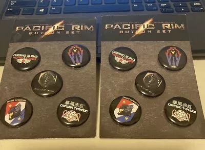 PACIFIC RIM SDCC  EXCLUSIVE PROMO 2 BUTTON PIN SETS OF 5 Each MOVIE Warner Bros • $8