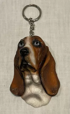 Vintage 3d Rubber Basset Hound Dog Keychain / Magnet New Old Stock • $6.99