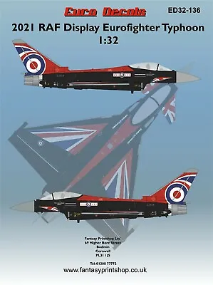 Euro Decals Raf Eurofighter Typhoon Transfers Decals 1/32 Scale Ed32-136 • £52.95