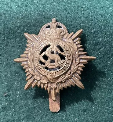 Ww1 Brass MILITARY  Honi Soit Qui Mal Y Pense    Army Servis Corps  BADGE  K48 • £9.49