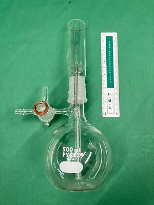 Lab Glassware Unknown Flask With Valve Funnel Spring Closure Bubble Pyrex • $25