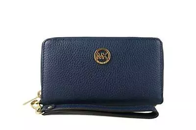 Michael Kors Fulton Large Flat Multi Function Leather Phone Case WalletNavyNew • $60