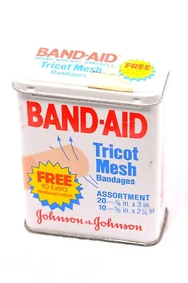 Vintage 1980 Band-Aid Flexible Fabric Tin Johnson & Johnson Bandages (DE100) • $9.50