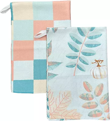 2 PACK - Microfiber Tea Towels Kitchen Towels Hanging Hook Absorbant • $9.99