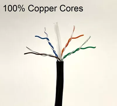£8.49 • Buy 10m Cat6 Solid PE External Cable Black 100% Copper Networking Ethernet Lot
