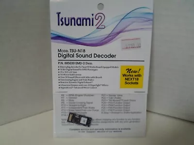 Soundtraxx 885030 Tsunami 2 TSU-N18 DCC/Sound Decoder EMD-2 Diesel 678-885030 • $110