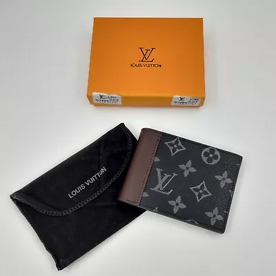 Louis Vuitton Mens Wallet Brown & Black Folding Wallet With Box And Bag FRANCE • $258.89