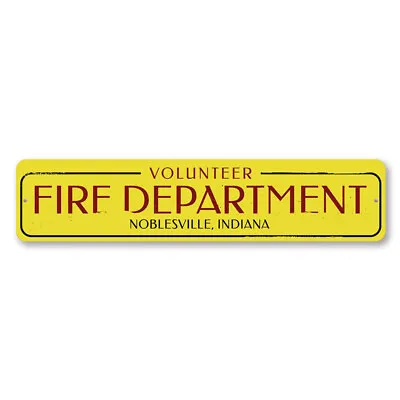 Volunteer Fire Department Sign Personalized City State Firehouse - Aluminum • $21.15