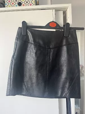 H&M  Skirt Black Faux Leather Size XS • £6
