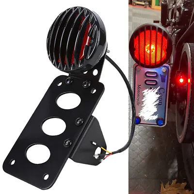 Motorcycle LED Tail Brake Light Side Mount License Plate Bracket Fit For Harley • $30.97