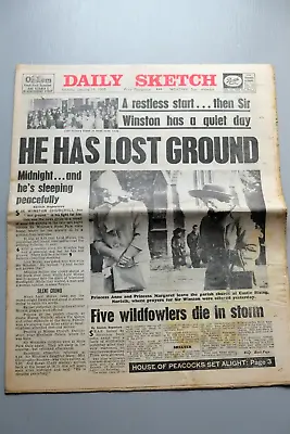 Original Vintage Newspaper Daily Sketch January 18 1965 Winston Churchill • £7