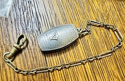 Antique Signed Hickok Silver Tone Pocket Watch Chain With Fob “A” • $20.25