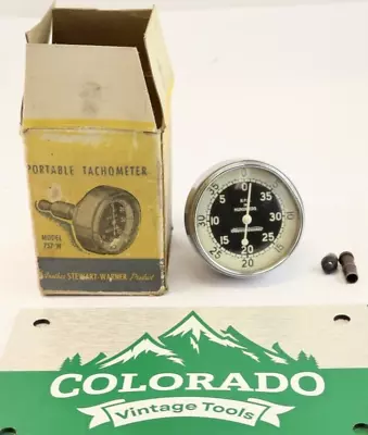 Stewart Warner Model 757-W Portable Tachometer + Box / Colorado Vintage Tools • $26