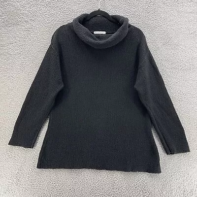 Margaret Winters Slouchy Sweater Women Large Bouclé Knit Black Lagenlook USA • $20.03