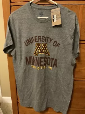 NEW Minnesota Golden Gophers T Shirt Gray Short Sleeve Sz Large 42/44 • $13.99