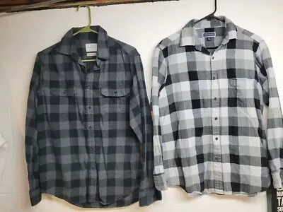 Medium Men's Long Sleeve Flannel Shirts 2 Pack / We2561 R4 D55 • $14.99