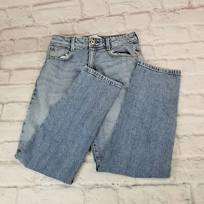 Zara Jeans Teens Juniors Size 6 High Rise Denim Light Wash Straight Leg • $13.95