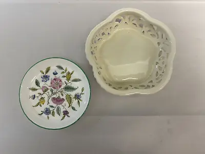 2 Trinket Dishes Oleg Cassini 4  And Minton Bone China Haddon Hall 3 1/2  • $12.95