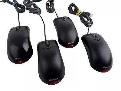 LOT OF 4 -- Microsoft X802382-003 1.1A Wheel Mouse Optical USB Connectivity • $34.95