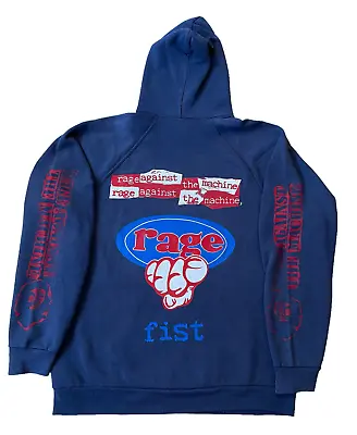 $650 • Buy Vintage 90s Rage Against The Machine Hoodie Sweatshirt Band Rage First Size XL