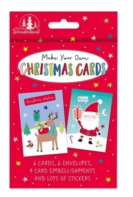 Make Your Own Christmas Cards & Stickers Embelishments Pack 6 Cards & Envelopes • £4.25