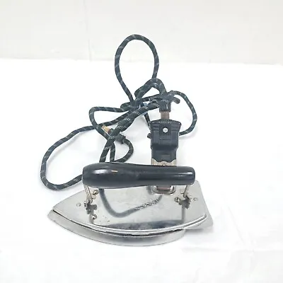 Antique Electric Clothes IRON Fiery Feather W/ Stand GORGIE MFG. Tested Working • $14.99