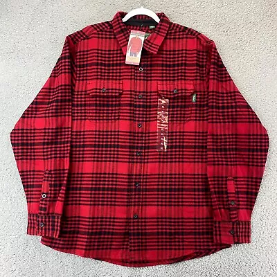 Woolrich (XLL) Red Brawny Lumberjack Midweight Plaid Flannel Button Shirt Men • $27.25