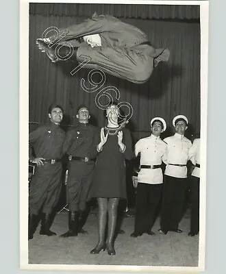 VERNACULAR Press Photo 1967 Soviet Army Choir Dancer Mid Jump Mireille Mathieu  • $50