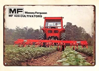 1977 Massey-Ferguson MF 428 Cultivators Tractor Metal Tin Sign Plaque Wall Art • £18.16