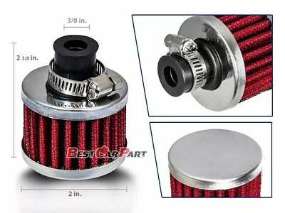 Red 3/8  Inch (10mm) Inlet Universal Air Breather Filter For Engine Crankcase • $9.99