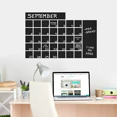 Chalkboard Calendar Wide Wall Decal - Organizational Wall Accents Decals Sticker • $30