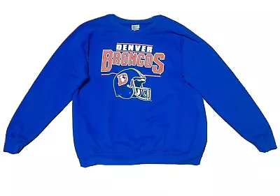 Vintage Denver Broncos Sweatshirt  Garan Football NFL XXL 40224 • $28