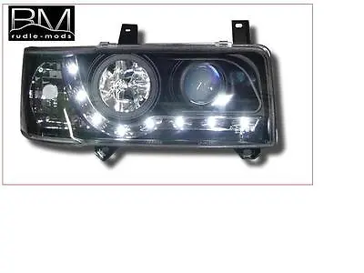 VW Transporter T4 Short-nose Black R8 DRL Headlights LED Strip 1 Pair • $254.82