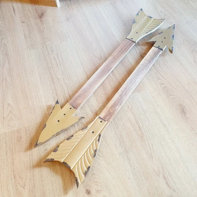 £17.95 • Buy 2 Large Rustic Arrow Prop Signs Wood Metal Events Shop Wedding Displays