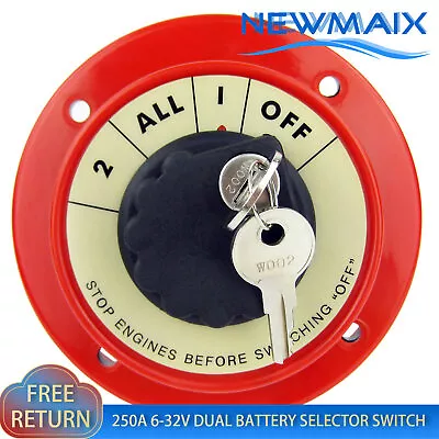 Marine Dual Battery Switch Boat Disconnect Selector With Lock For Car RV • $29.99