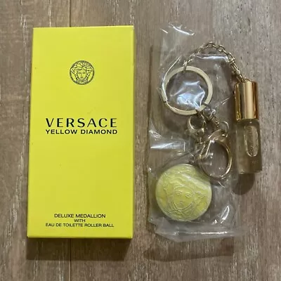 Sephora Versace Yellow Diamond Medallion Gold Keychain Rollerball Perfume NEW • $25