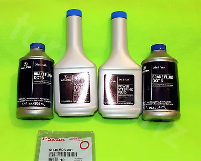 2 Acura Power Steering Fluid Pump + 2 Brake Fluid + Rda O Ring Gasket Seals • $37.95