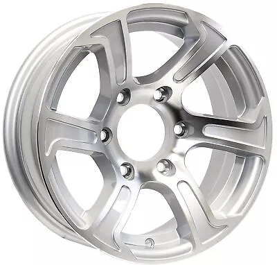 2-Pack Aluminum Trailer Wheels 15X6 15 X 6 6 Lug 5.5 Center Summit Silver Rim • $211.97