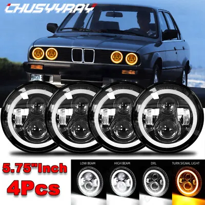 4x 5-3/4 5.75  LED Headlight H4 Lights Fit BMW 325i 528i 535i 735i E30 • $134.99