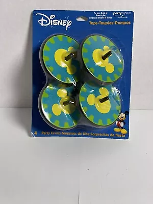 Disney Mickey Mouse Spinning Tops 4/pk Child's Toys Birthday Party Favors _3132 • $8.50