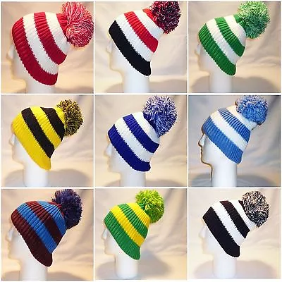 £20 • Buy Luxury Bobble Hat Beanie Pom  Mens Womens Kids Retro Football Soccer Team Winter