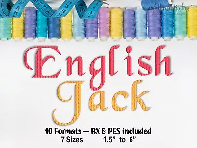 English Jack Machine Embroidery Font BX Ready Embroidery Download USB CD • $12.95