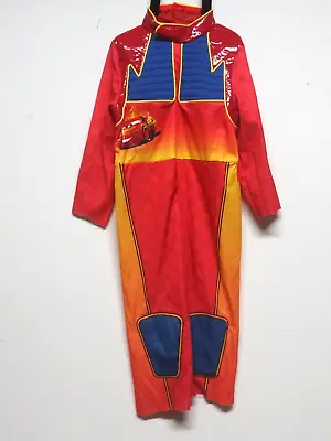 Lightning McQueen Deluxe Cars Costume Sz 6/7 Orange Red Blue Jumpsuit Short Leg • $23